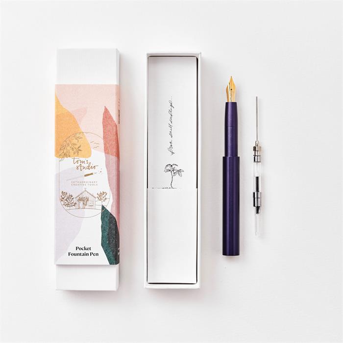 Tom's Studio Pocket Fountain Pen - Iris - V2 - Fine Nib
