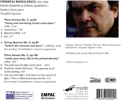 Horatiu Radulescu: Piano Sonatas & String Quartets 1