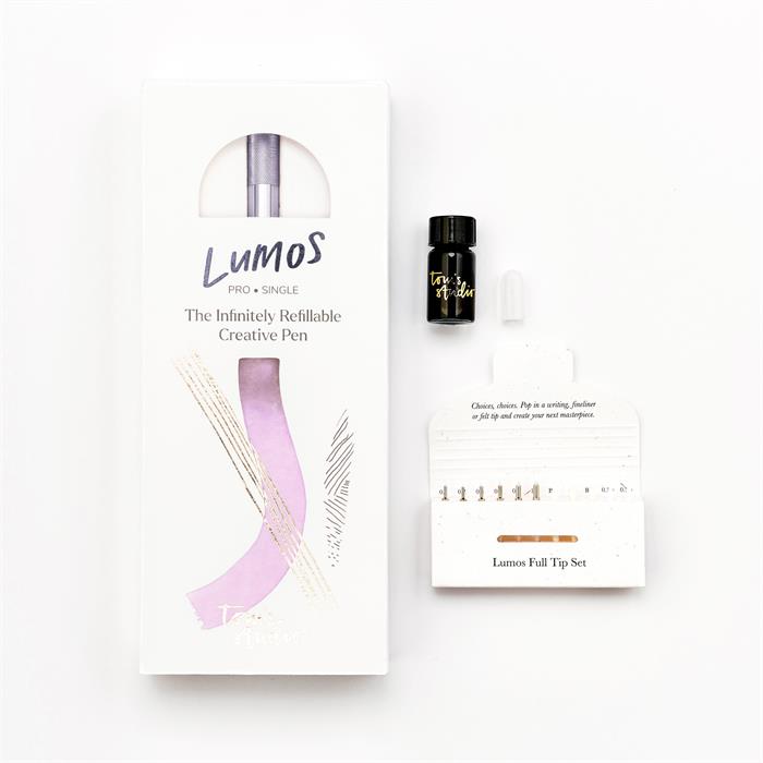 Tom's Studio Lumos Refillable Fineliner & Brush Pen - Single Tip - Lilac (New Packaging)