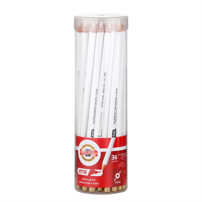 Koh I Noor soft eraser in pencil - 100% FSC - tub of 36 pencils