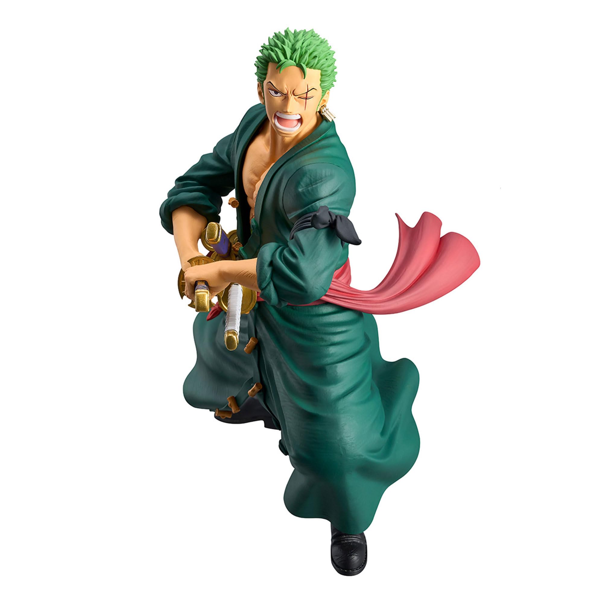 Banpresto BP89379P Roronoa Zoro One Piece Action Figure, Grandist, 22 cm, Multicolor