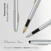 CROSS Townsend Black Lacquer Fountain Pen with 23CT Gold-Plated Appointments and Medium Nib incl. Luxury Gift Box – Refillable Cartridge Pen