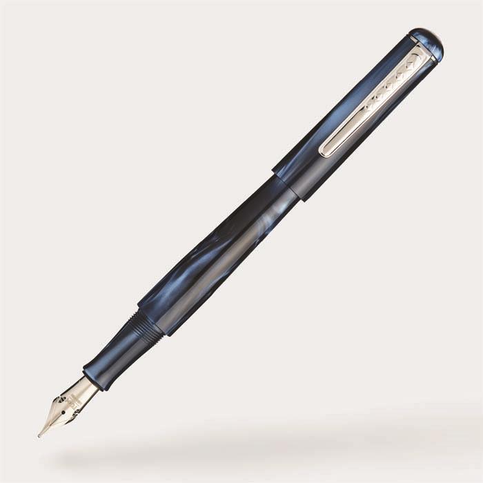 Tom Hessin Charles Collection Signature Blue Iridium Nib Broad