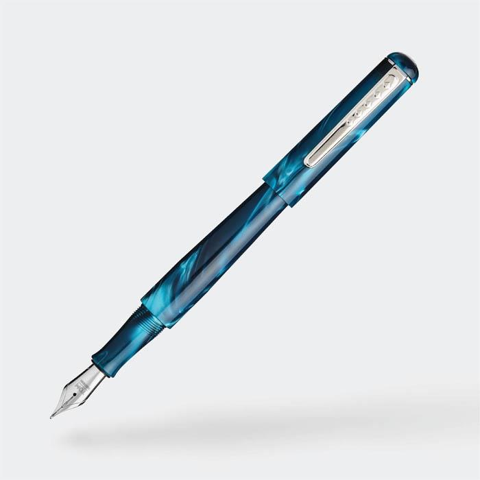 Tom Hessin Charles Collection Thames Blue Iridium Nib Broad