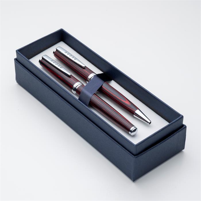 Tom Hessin Edinburgh Collection Forth Bridge Red Medium Fountain Pen & Ballpoint Pen Set