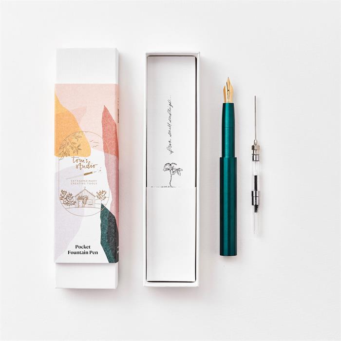 Tom's Studio Pocket Fountain Pen - Ivy - V2 - SemiFlex Nib