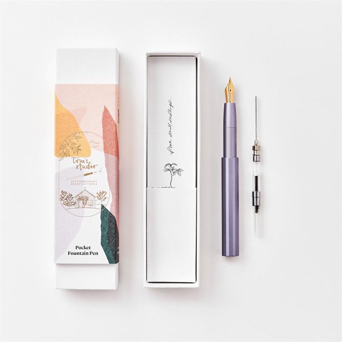 Tom's Studio Pocket Fountain Pen - Wisteria - V2 - SemiFlex Nib