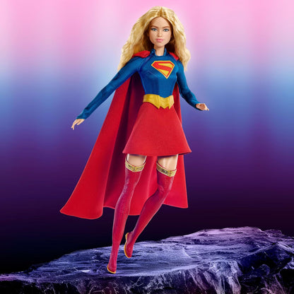 Barbie Signature DC Supergirl Fashion Doll, Blonde with Super Hero Costume & Cape, Collector Doll in Displayable Packaging & Doll Stand | Super Hero Costume & Cape, Collector Doll, Displayable Packagi