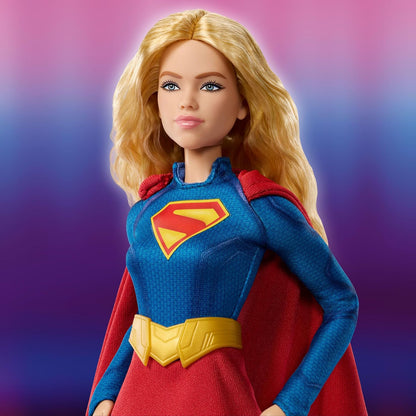 Barbie Signature DC Supergirl Fashion Doll, Blonde with Super Hero Costume & Cape, Collector Doll in Displayable Packaging & Doll Stand | Super Hero Costume & Cape, Collector Doll, Displayable Packagi