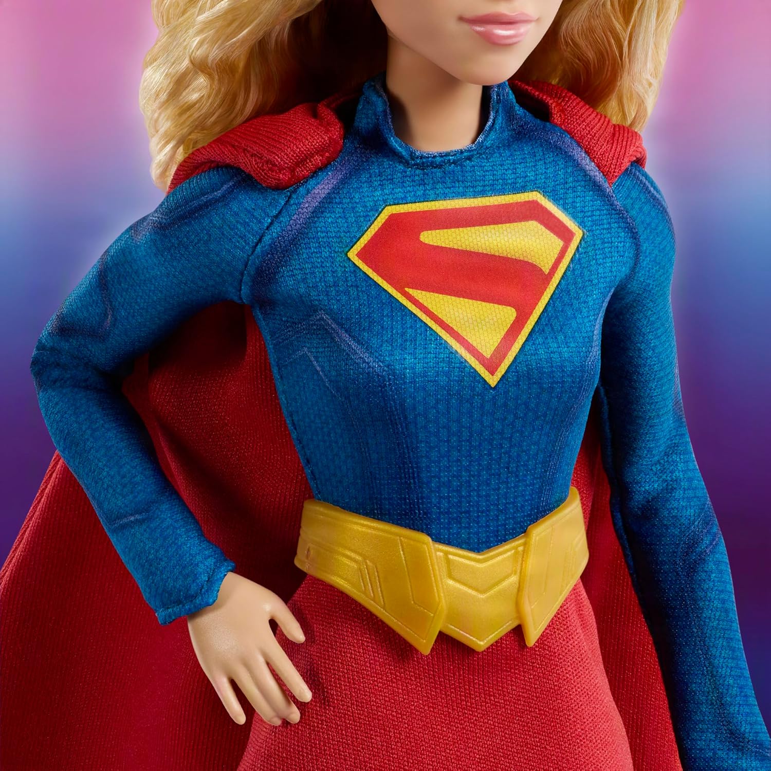 Barbie Signature DC Supergirl Fashion Doll, Blonde with Super Hero Costume & Cape, Collector Doll in Displayable Packaging & Doll Stand, JJY04