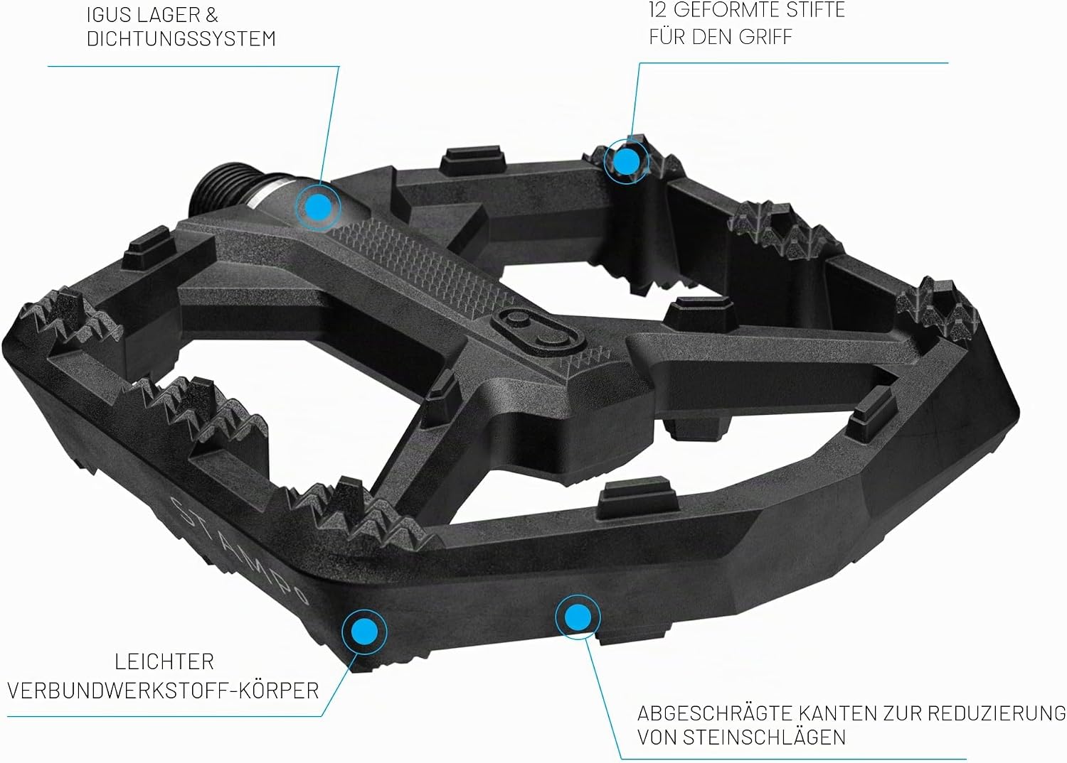 Crankbrothers Stamp Flat MTB-Pedale, Größenangepasst, leicht, vielseitig, langlebig