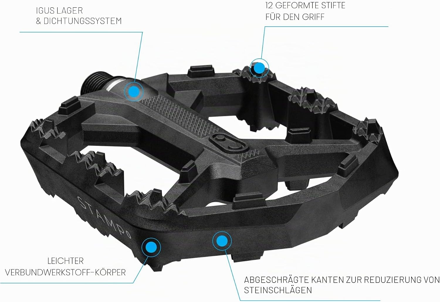 Crankbrothers Stamp Flat MTB-Pedale, Größenangepasst, leicht, vielseitig, langlebig
