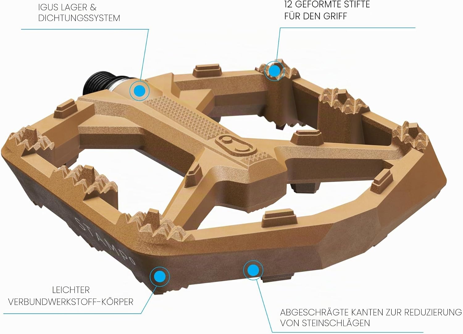 Crankbrothers Stamp Flat MTB-Pedale, Größenangepasst, leicht, vielseitig, langlebig
