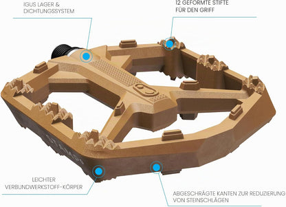 Crankbrothers Stamp Flat MTB-Pedale, Größenangepasst, leicht, vielseitig, langlebig