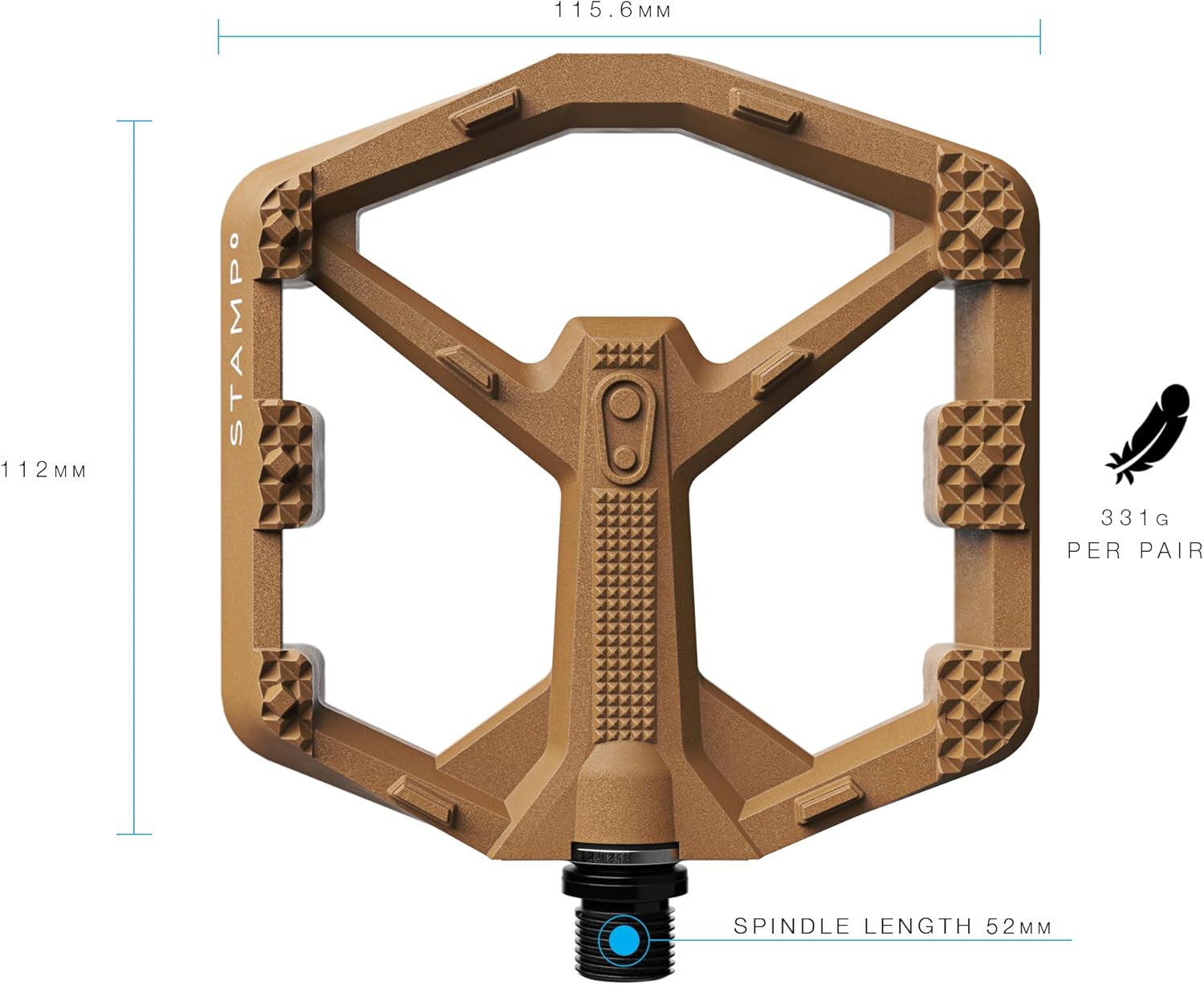 Crankbrothers Stamp Flat MTB-Pedale, Größenangepasst, leicht, vielseitig, langlebig