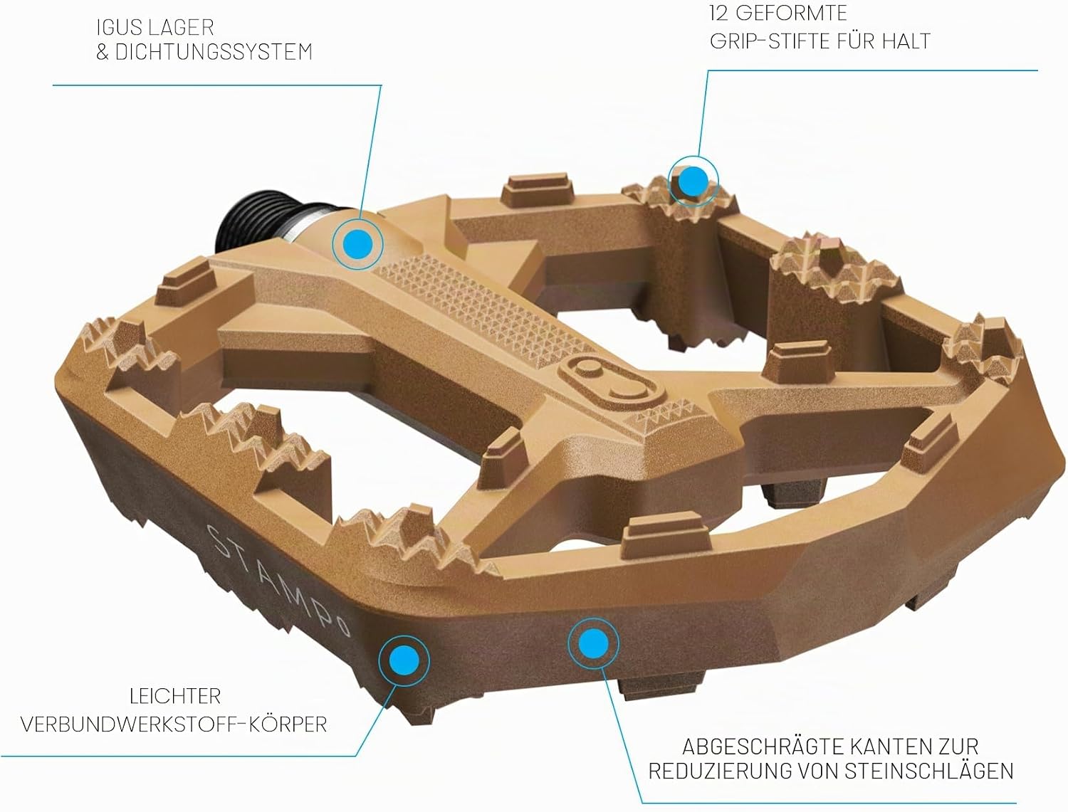 Crankbrothers Stamp Flat MTB-Pedale, Größenangepasst, leicht, vielseitig, langlebig
