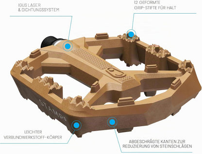Crankbrothers Stamp Flat MTB-Pedale, Größenangepasst, leicht, vielseitig, langlebig