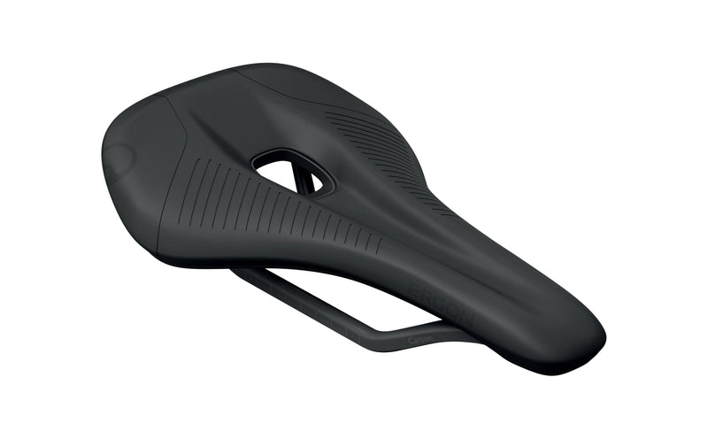 Ergon SRS Pro Carbon Road Selle de vélo pour Homme, Coque en Carbone et Rails, Noir, Taille S/M