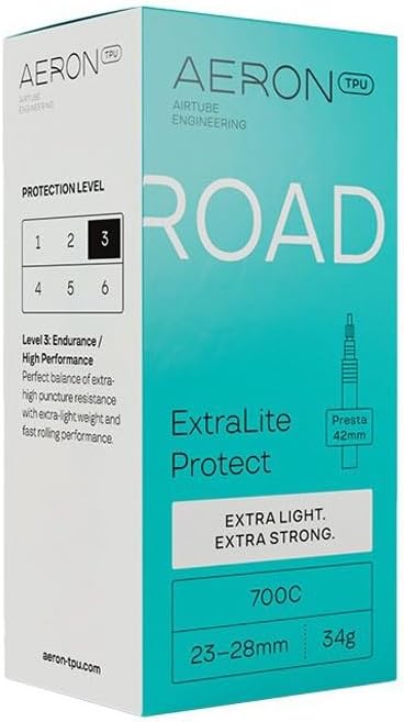 Aeron Road Extralite Protect SV Presta 42mm Inner Tube 700C