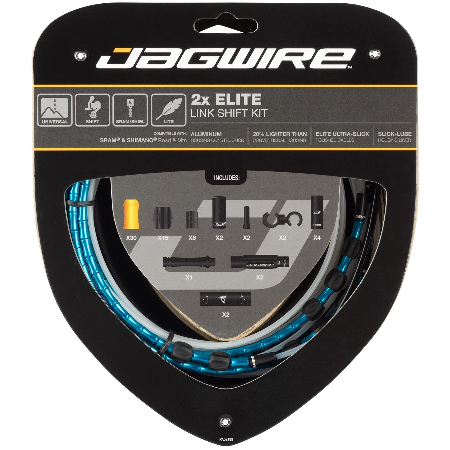 Jagwire 2 X Elite Link Shift Kit-Celeste-New22 Freno Adulto Unisex, Secondo Modello
