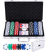 Engelhart - 320910 - Pokerset zilverkleurige koffer, 300 chips 11,5g zonder nummers, 2 kaartspellen, 3 dealerknoppen, 5 dobbelstenen