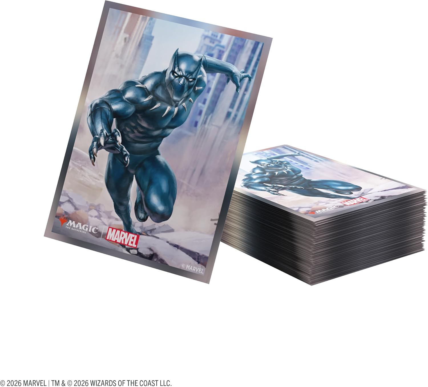 Gamegenic | Magic: The Gathering | Marvel Super Heroes Premium Art Sleeves - Black Panther | Trading Card Game Accessory | Ages 13+