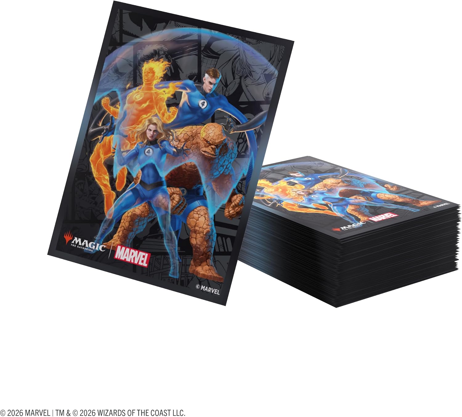 Gamegenic | Magic: The Gathering | Marvel Super Heroes Premium Art Sleeves - The Fantastic Four | Trading Card Game Accessory | Ages 13+