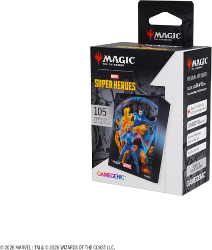 Gamegenic | Magic: The Gathering | Marvel Super Heroes Premium Art Sleeves - The Fantastic Four | Trading Card Game Accessory | Ages 13+