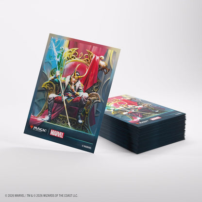 Gamegenic | Magic: The Gathering | Marvel Super Heroes Premium Art Sleeves - Loki/Doctor Doom | Trading Card Game Accessory | Ages 13+