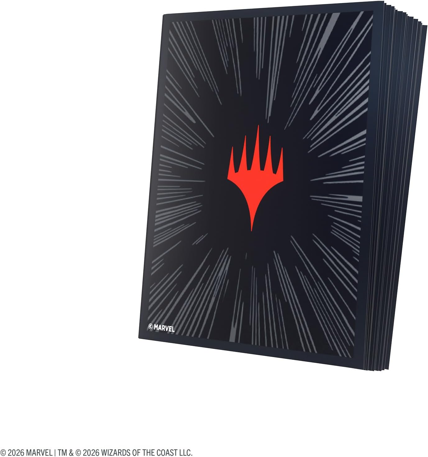 Gamegenic | Magic: The Gathering | Double Sleeving 100 | Comic Burst Black | Magic: The Gathering | Marvel Super Heroes Premium Double Sleeving Pack 100 - Comic Burst Black
