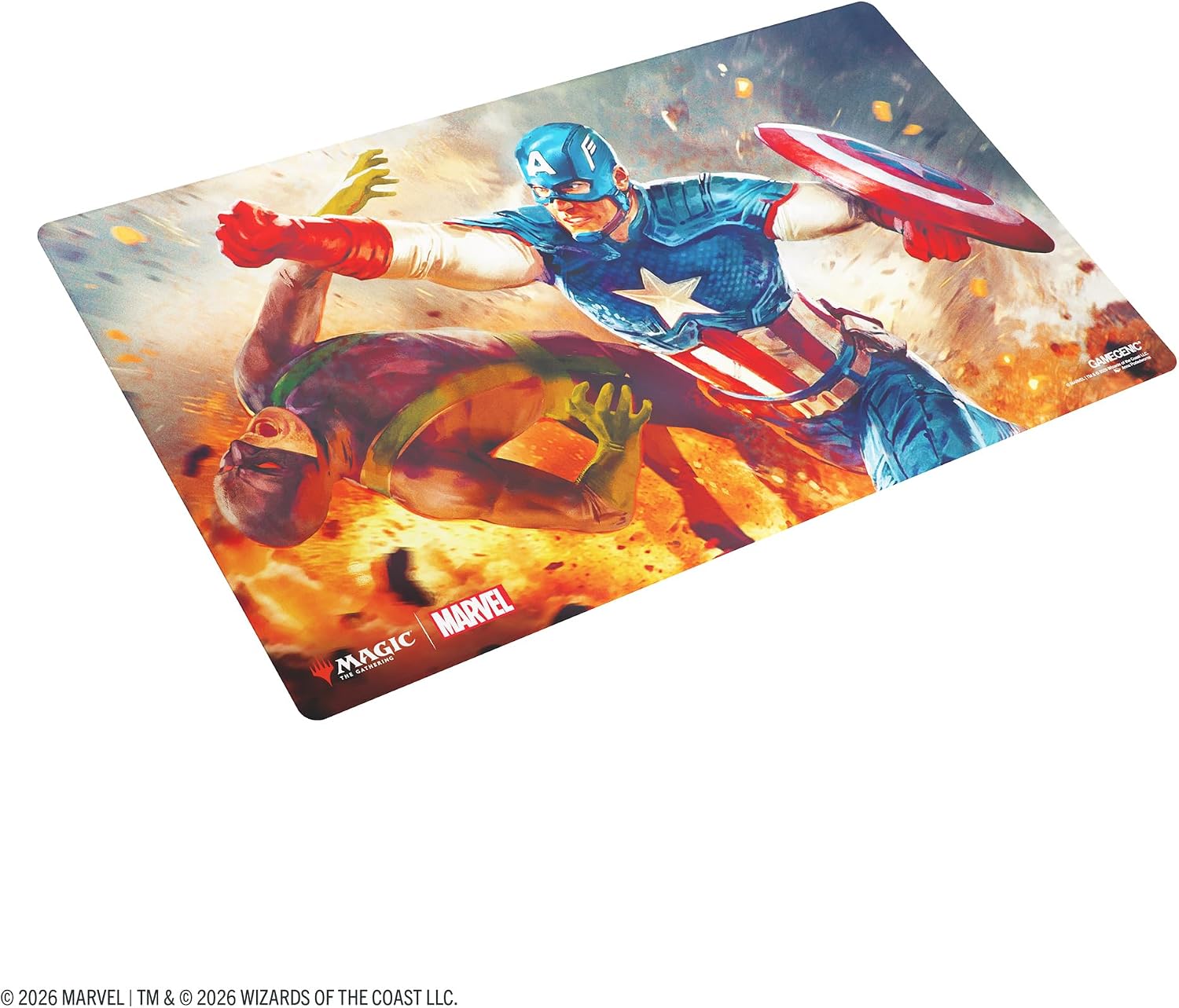 Gamegenic | Magic: The Gathering | Marvel Super Heroes Prime Playmat - Captain America, Super-Soldier | Trading Card Game Accessory | Ages 13+