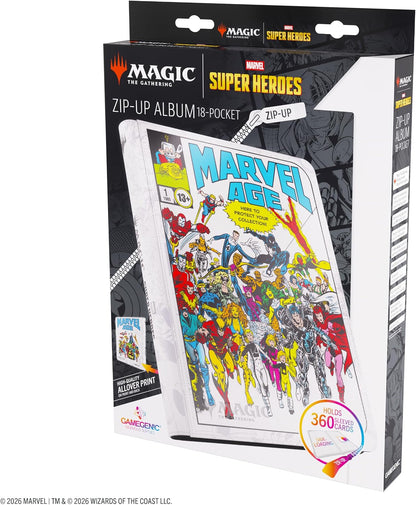 Gamegenic | Magic: The Gathering | Marvel Super Heroes Zip-Up Album 18-Pocket - Marvel Age | Trading Card Game Accessory | Ages 13+