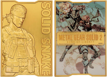 FaNaTtik Metal Gear Solid - Lingotto a serpente placcato oro 24 carati, con licenza ufficiale ed edizione limitata (2.001 in tutto il mondo) con numerazione individuale