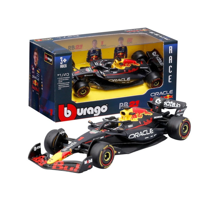Bburago - F1 Red Bull Racing RB21 2025#1 Verstappen, 1:43 Scale Diecast Car with Authentic Details, F1 Red Bull Replica, Official Livery, Racing Licence, Recommended Age 3+ Years