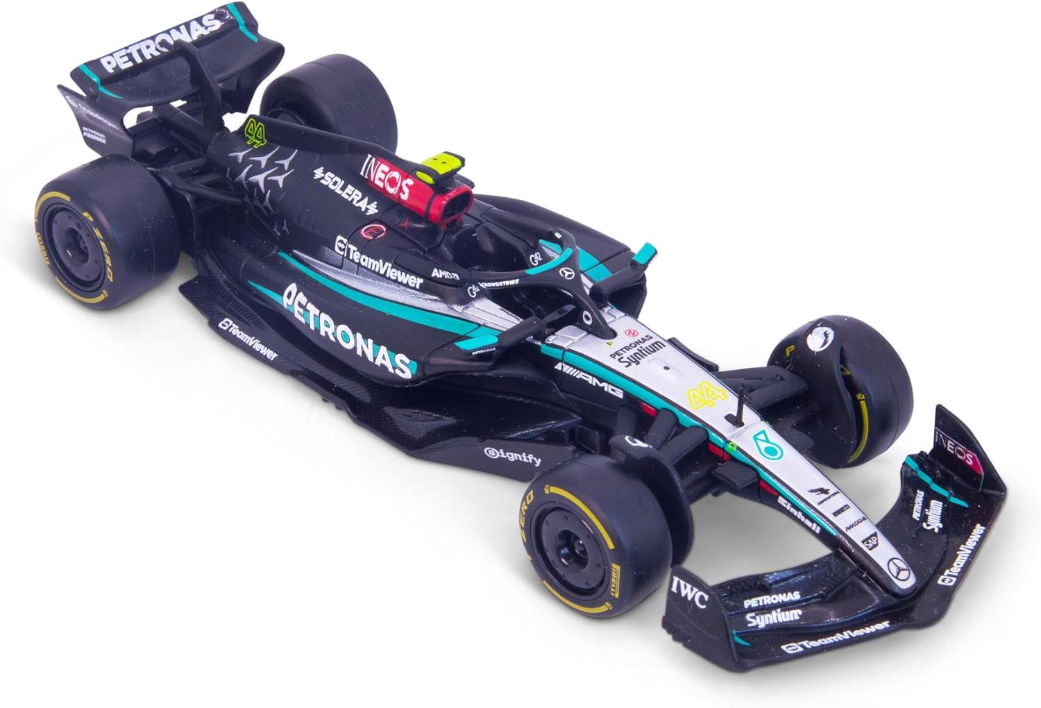 Bburago - F1 Mercedes-AMG W16 2025#63 Russell, 1:43 Scale Diecast Car with Authentic Details, F1 Mercedes Replica, Silver/Black Livery, Official Licence, Recommended Age 3+ Years