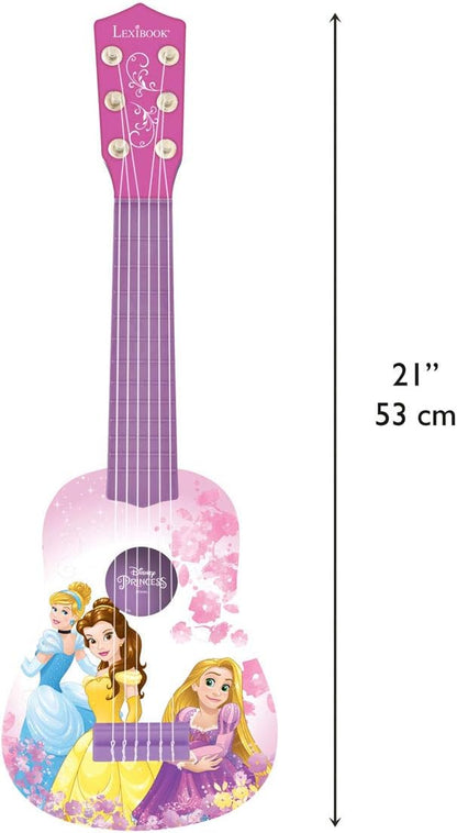 Lexibook, Disney Princess, My First Guitar for children, 6 nylon strings, 21" long, guide included, pink, K200DP