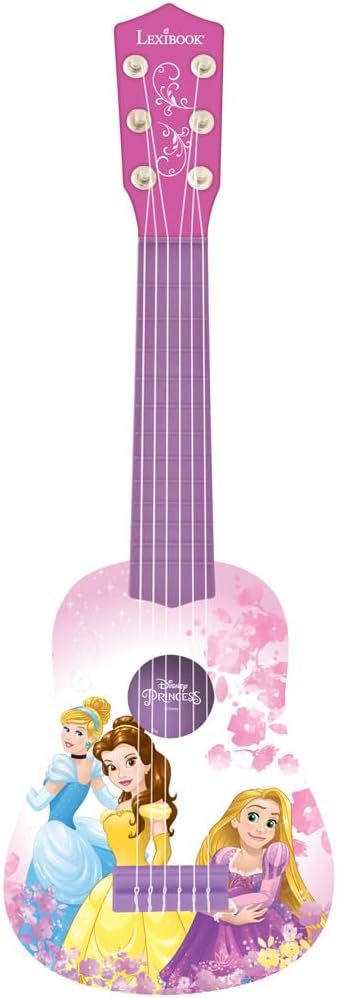 Lexibook, Disney Princess, My First Guitar for children, 6 nylon strings, 21" long, guide included, pink, K200DP