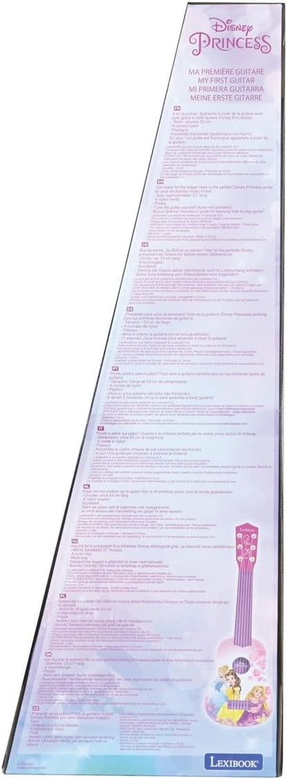 Lexibook, Disney Princess, My First Guitar for children, 6 nylon strings, 21" long, guide included, pink, K200DP