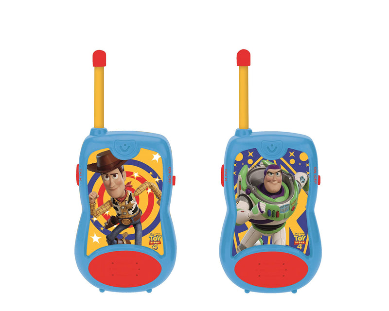 LEXIBOOK Toy Story 4 Woody Buzz Lightyear Walkie-talkies, communication game for children, Belt clip for transport, Battery, Blue/Red, TW12TS