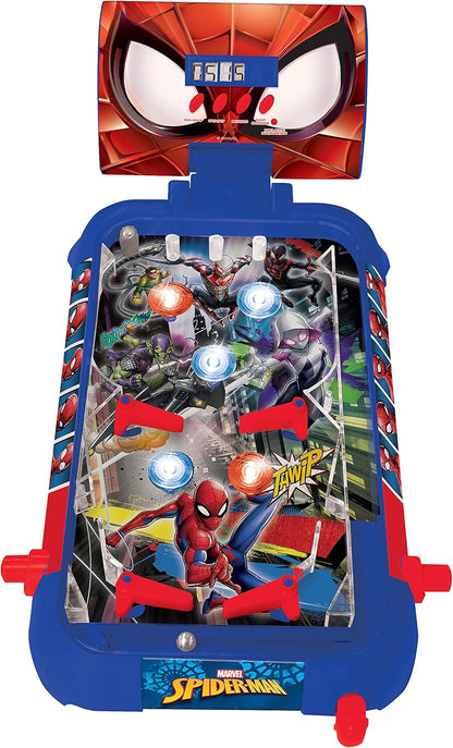 Lexibook JG610SP Marvel Spider-Man elektronisches Flipperspiel, Action-und Reflexspiel für Kinder und Familien, LCD-Bildschirm, Licht-und Soundeffekte, blau/rot