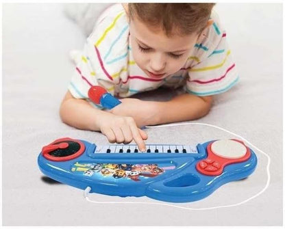Lexibook, La Pat' Patrouille, Piano électronique pour Enfants avec Effets Lumineux, Microphone, Batterie, Haut-Parleur intégré, mélodies de démonstration, Lecteur DJ, Bleu/Rouge, K704PA