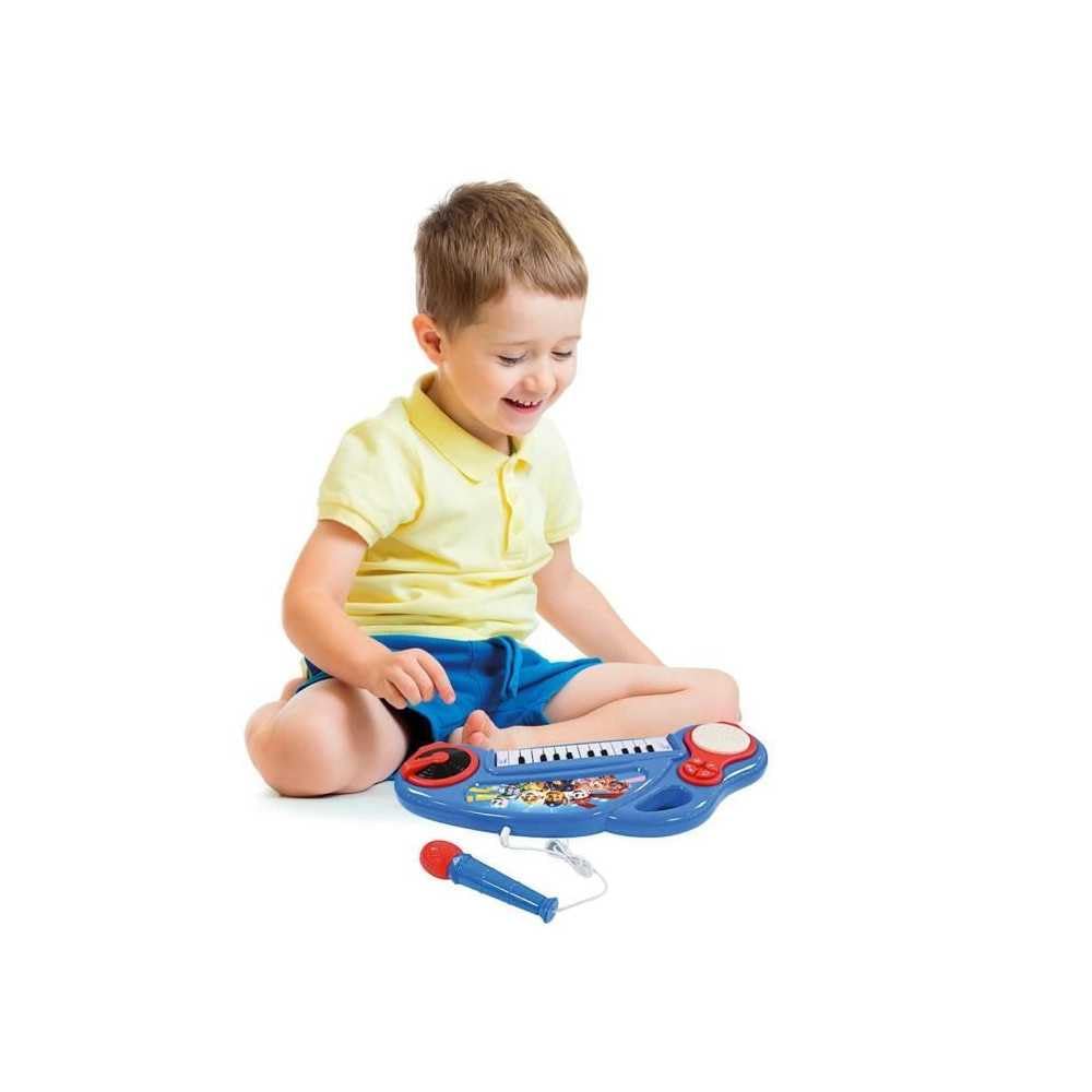Lexibook, La Pat' Patrouille, Piano électronique pour Enfants avec Effets Lumineux, Microphone, Batterie, Haut-Parleur intégré, mélodies de démonstration, Lecteur DJ, Bleu/Rouge, K704PA
