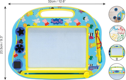 Lexibook, Peppa Pig, Mehrfarbige magische Schiefertafel, 3 Magnetstempel und Stift enthalten, Künstlerisches und kreatives Spielzeug zum Malen in Farbe, Blau/Gelb, CRPP550