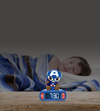 Lexibook, Marvel Avengers, Avengers Nachtlicht Wecker, Sounds und Melodien, Hintergrundbeleuchtetes LCD-Display, Leuchtend, Snooze, RL800AV1