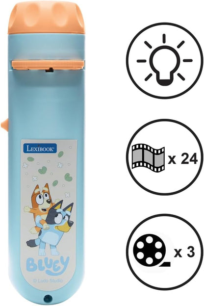 Lexibook, Bluey, Bluey Geschichtenerzähler-Projektor und Taschenlampe, Blau Gelb, LTC050BY