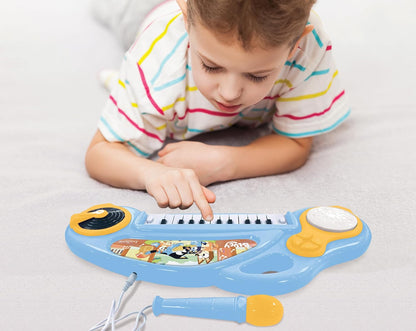 Lexibook, Bluey, Electronic Piano for Children with Light Effects, Blue Yellow, K704BY