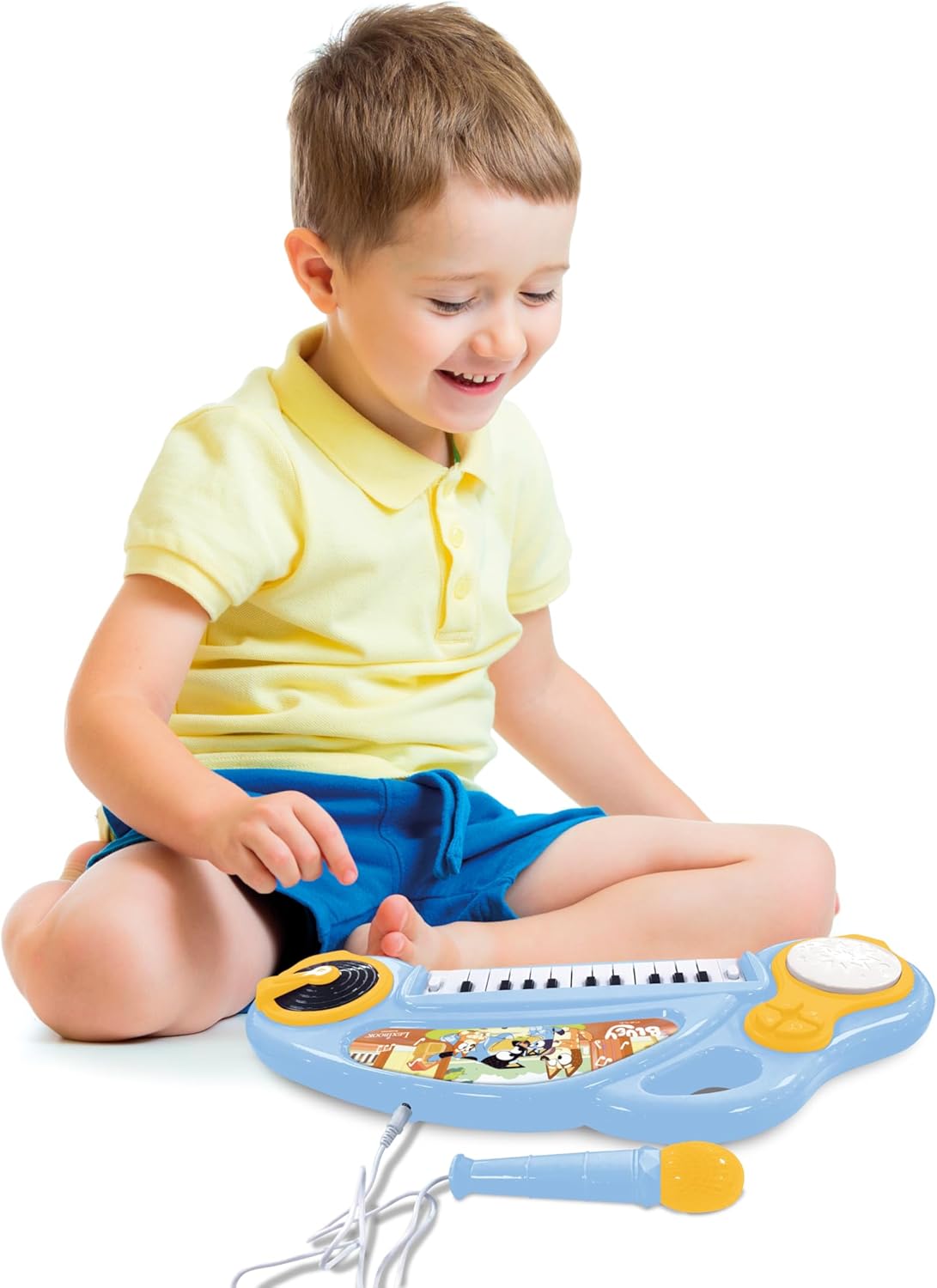 Lexibook, Bluey, Electronic Piano for Children with Light Effects, Blue Yellow, K704BY