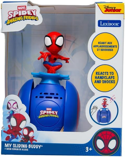 Lexibook, Spidey, Mein gleitender Freund, Perfektes Einrad-Gleichgewicht mit Licht- und Soundeffekten, Aktivierung durch Klatschen oder Schütteln, Ton EIN/aus, 3D Spidey Figur, Rot/Blau, ROB01SP