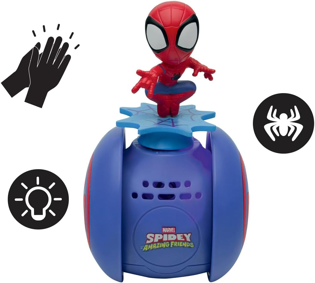 Lexibook, Spidey, Mein gleitender Freund, Perfektes Einrad-Gleichgewicht mit Licht- und Soundeffekten, Aktivierung durch Klatschen oder Schütteln, Ton EIN/aus, 3D Spidey Figur, Rot/Blau, ROB01SP