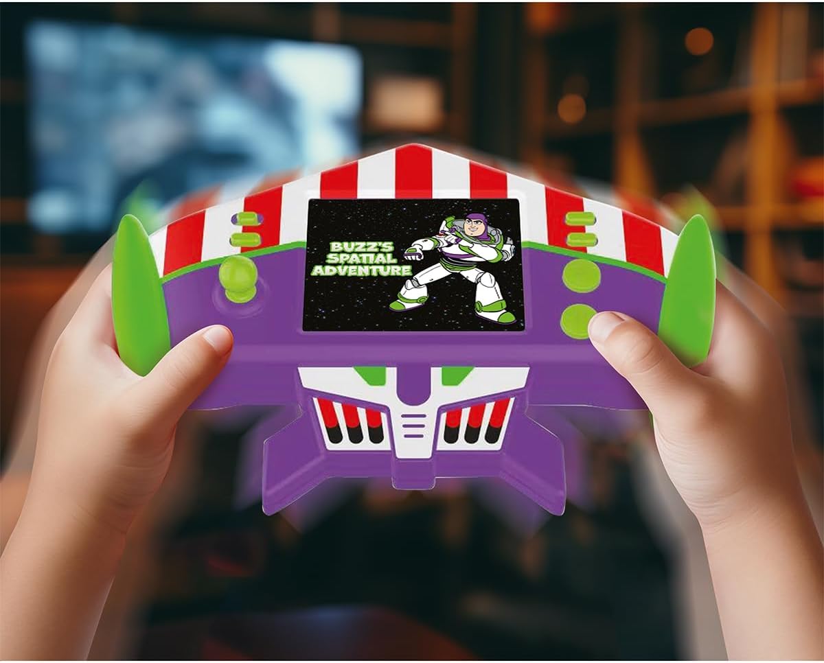 Lexibook, Disney Toy Story, Cyber Arcade Motion® Handheld Console, 50 Games Including 10 Toy Story, Gesture Control, 2.8’’ Color LCD Screen, Adjustable Sound & Brightness, Purple & Green, JL3180TS